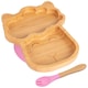 image 1 of Tiny Dining Bamboo Llama Baby Weaning Plate & Fork Set - Pink