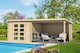 image 1 of Novia 275 Plus-Log Cabin, Wooden Garden Room, Timber Summerhouse, Home Office - L620 x W308.9 x H210.9 cm | Brown