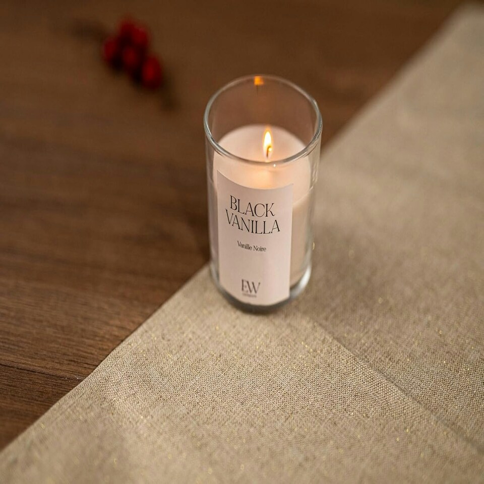 image 1 of Marco Paul Vanilla Scented Glass Jar Candle 8cm Brown