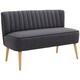 image 1 of HOMCOM Linen-Feel Double Sofa w/ Wood Frame Padding Back, Dark Grey