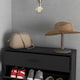 image 10 of HOMCOM Shoe Storage Cupboard with 2 Flip Doors and Sliding out Drawer, Black