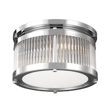 Paulson 3 Light Bathroom Flush Mount Ceiling Light Chrome IP44, G9