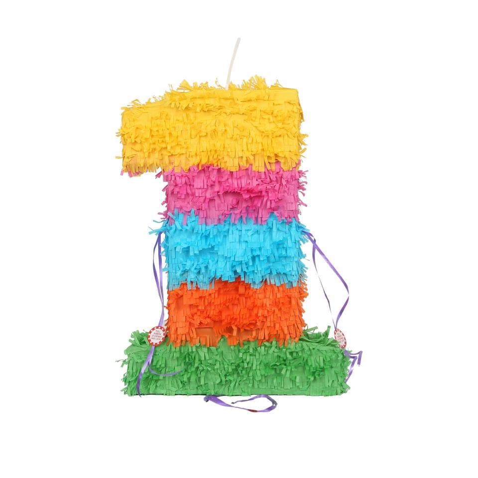 image 1 of Fax Potato Fax Potato Pinata Set with Stick & Blindfold - 21st Birthday / Anniversary - Rainbow