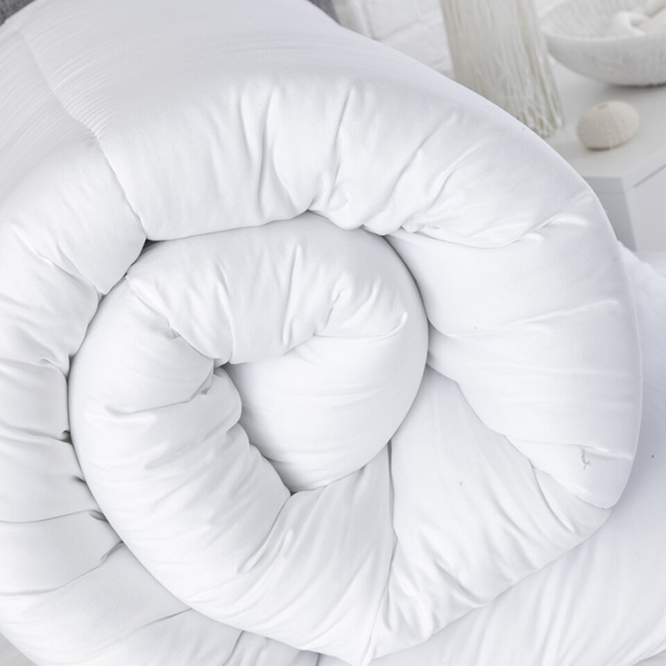 image 1 of Summer 4.5 Tog Microfibre Soft Like Down Duvet + 2 Pillows With Non Allergenic Hollowfibre Filling King White