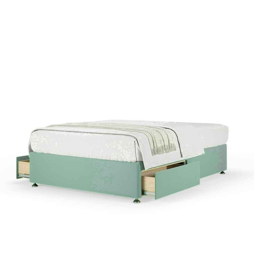 Duckegg Plush Velvet 2 Drawer Divan Base Small Double