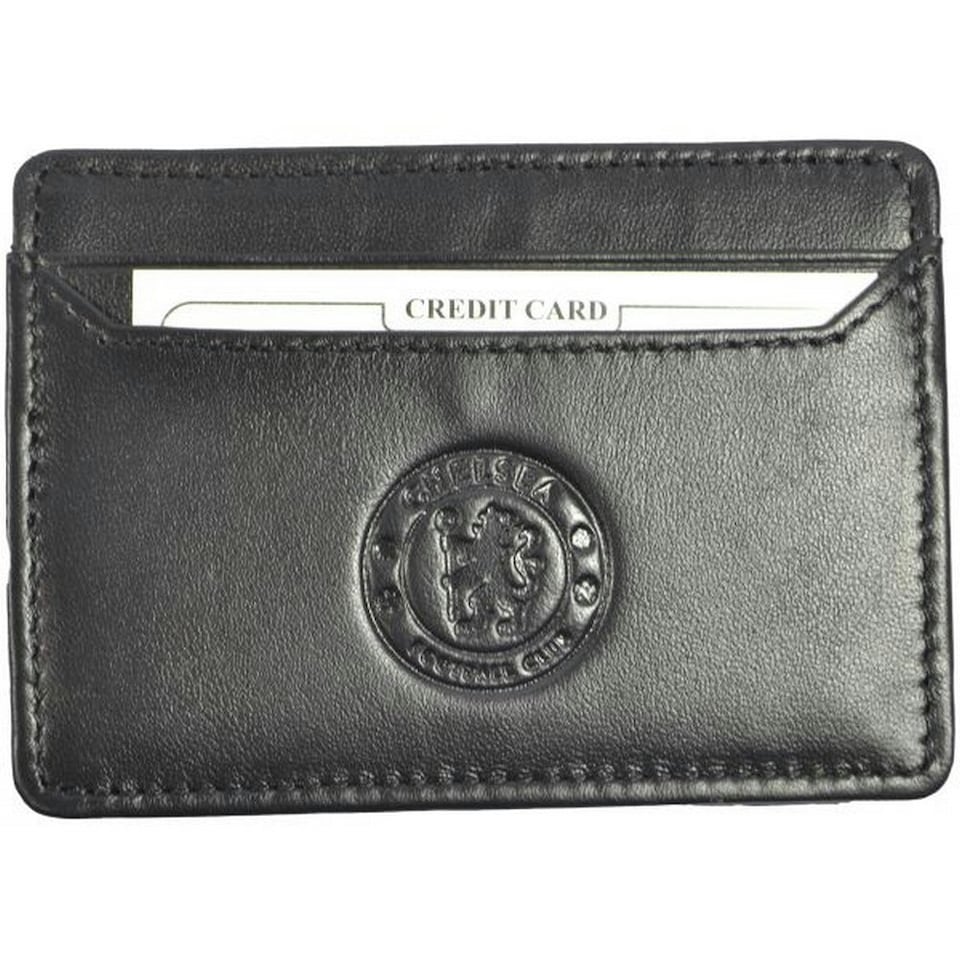 image 1 of Chelsea FC Leather Money Clip Wallet - Black - One Size