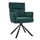 image 1 of Living and Home Modern Upholstered Swivel Armchair with Black Legs - Green Green