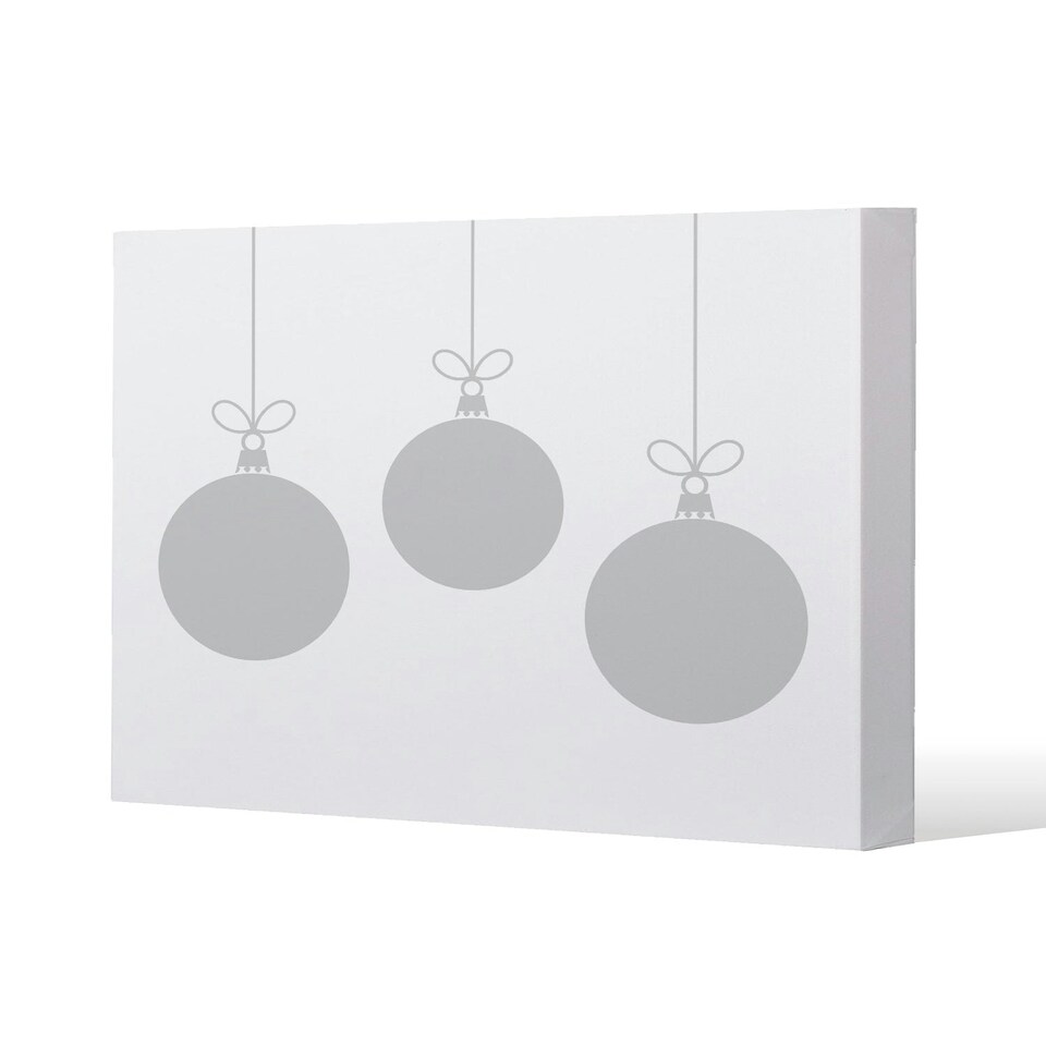 Three hanging christmas baubles (canvas) 91 x 61 x 4cm