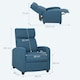 image 7 of HOMCOM Linen Fabric Reclining Chair with Padded Seat, Blue Blue