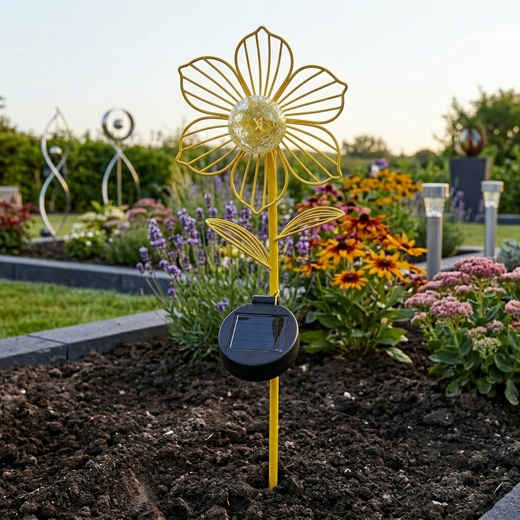 Lunaria Canary Solar Flower Stake Light - Tesco Groceries