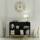 image 3 of Black Sideboard 100cm Fluted Doors Gold Frame Modern Storage Cabinet