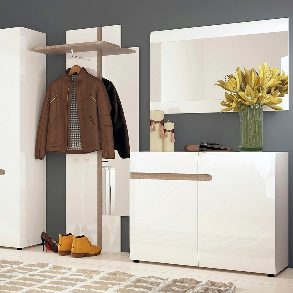 image 1 of Chelsea Living 1 Drawer 2 Door Sideboard in White with a Truffle Oak Trim