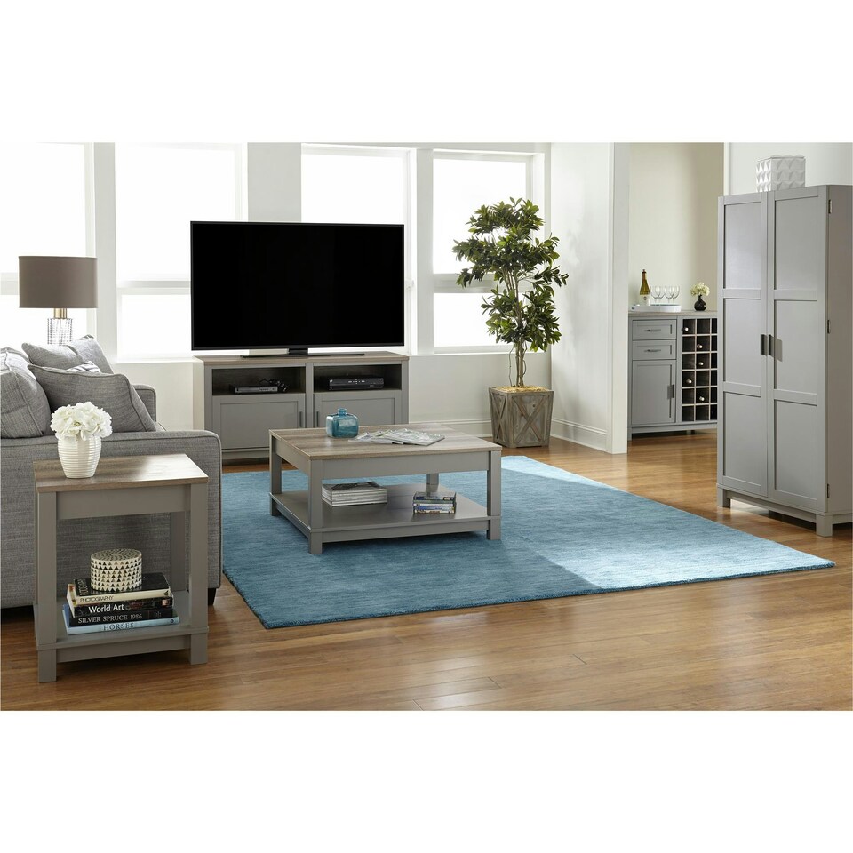 image 1 of Carver end table with 1 shelf in grey Grey | Grey