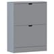 image 1 of Vida Designs 2 Drawer Shoe Cabinet Shoe Rack Storage Cupboard, 100% FSC, Grey