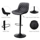 image 4 of Living and Home 2 Pcs Faux Leather Height Adjustable Bar Stool - Black