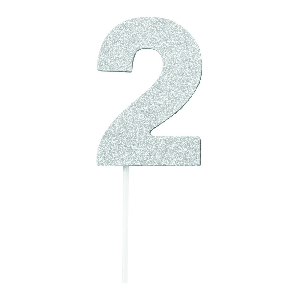 image 1 of Bristol Novelty Diamond Number Cake Topper - Silver - 0 Silver