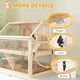 image 8 of PawHut Wooden Hamster Cage, 3 Tier Gerbil Cage with Detachable 31cm Deep Bottom, Hut, Seesaw, Exercise Wheel, Ramps, Natural Wood Finish