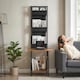 image 8 of HOMCOM Vinyl Record Player Stand with Oxford Pockets Rustic Brown and Black | Brown | Rustic Brown and Black | 50 x 48.5 x 144 cm