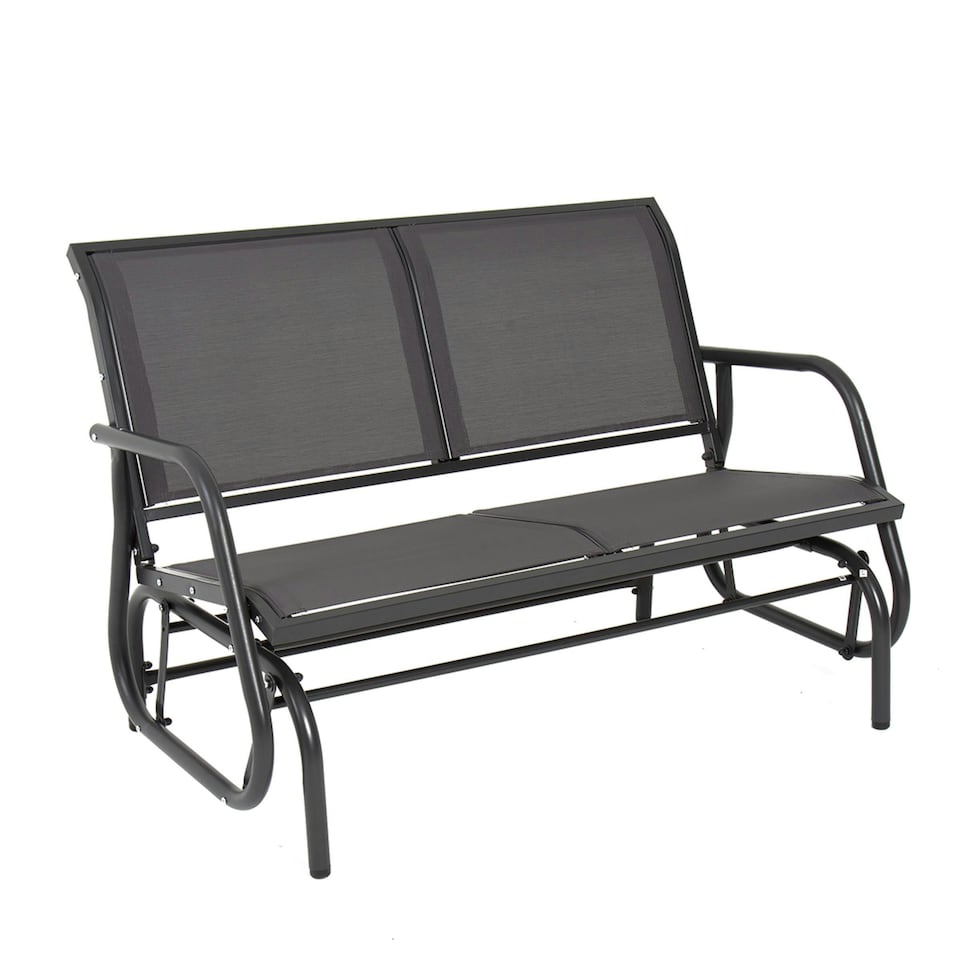 image 1 of Charles Bentley Steel 2 Seater Rocking Bench - Grey