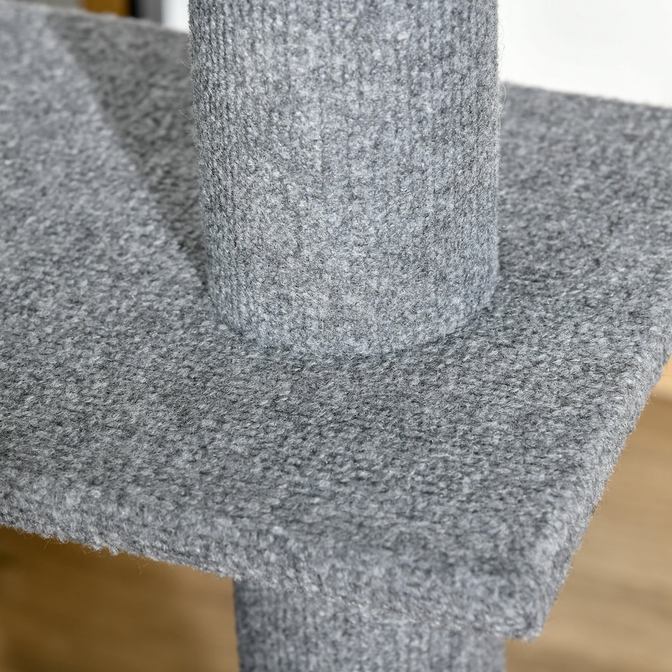 image 1 of PawHut 260cm Cat Tree Floor To Ceiling Adjustable Height
