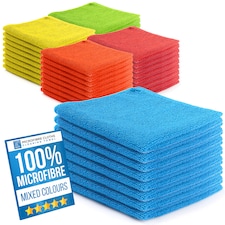 Microfibre Cloth Cleaning Cloths Super Absorbent Mixed Colour 40cm x 40cm - Pack of 40