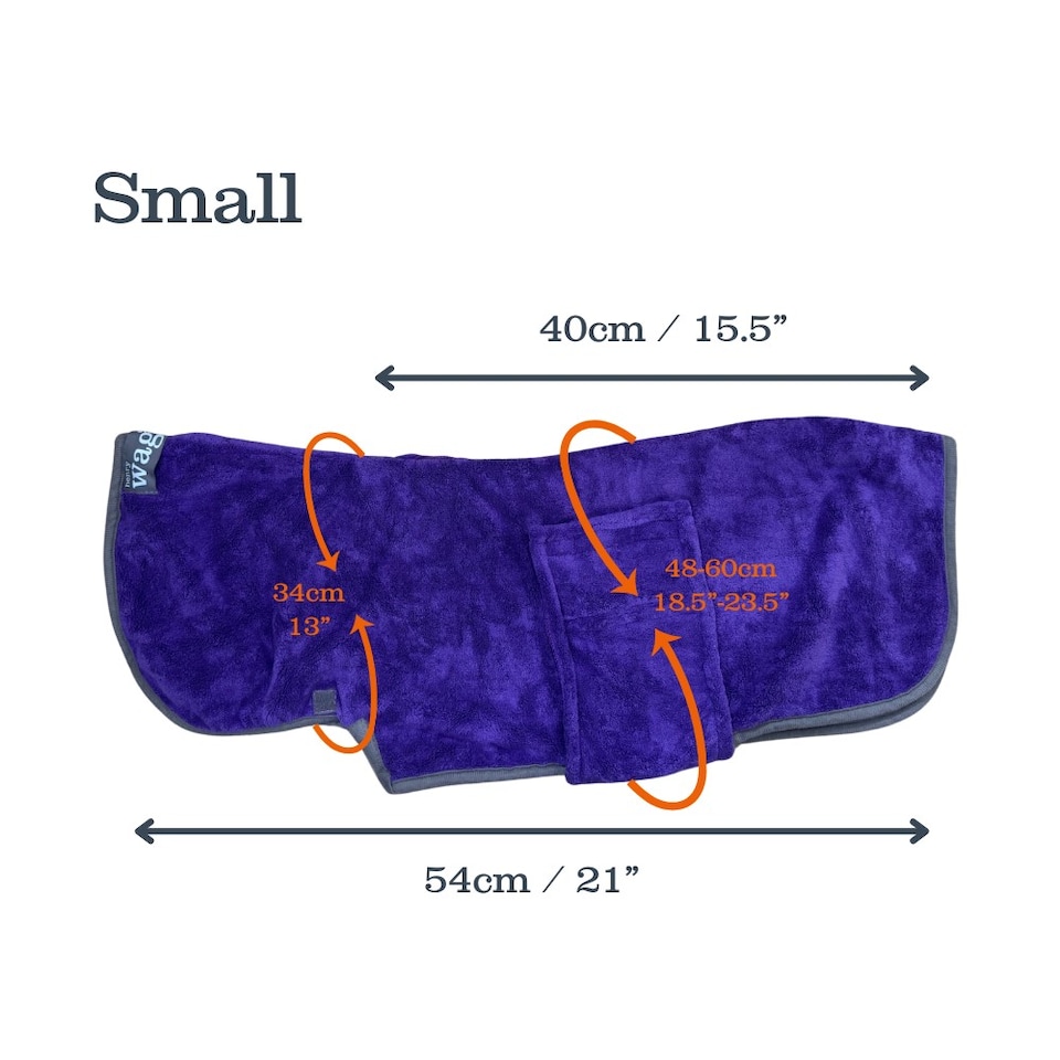 image 1 of Henry Wag Small Purple Dog Drying Coat
