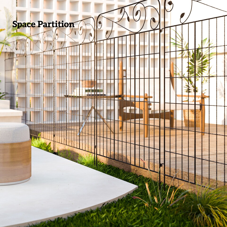 image 1 of Outsunny Decorative Garden Fencing 4PCs 43in x 11.5ft Metal Border Edging