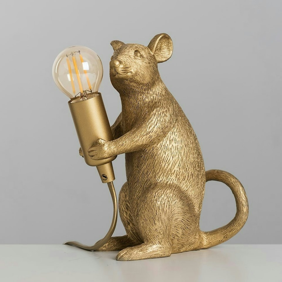 image 1 of ValueLights Raymond Painted Gold Table Lamp and E14 Golfball LED 4W Warm White 2700K Bulb