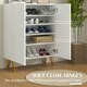 image 5 of HOMCOM Shoe Storage Cabinet with Soft-Close Hinges and Adjust Shelves, White