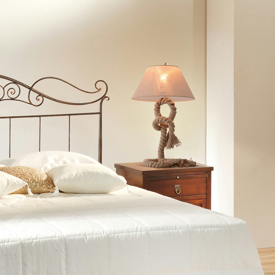 image 1 of HOMCOM Table Lamp Indispensable Nautical Twisted Rope E27 Base Bedside Light