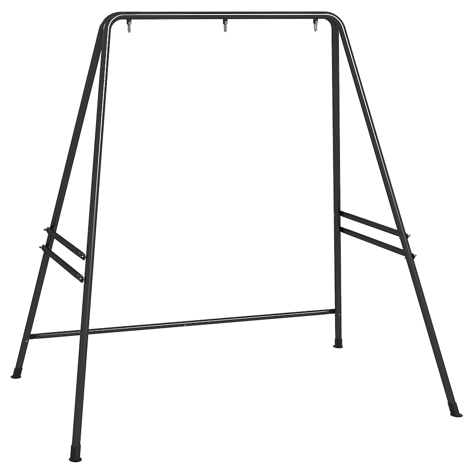 image 1 of Outsunny Hammock Chair Stand Metal Frame Hammock Stand Only, Black | Black