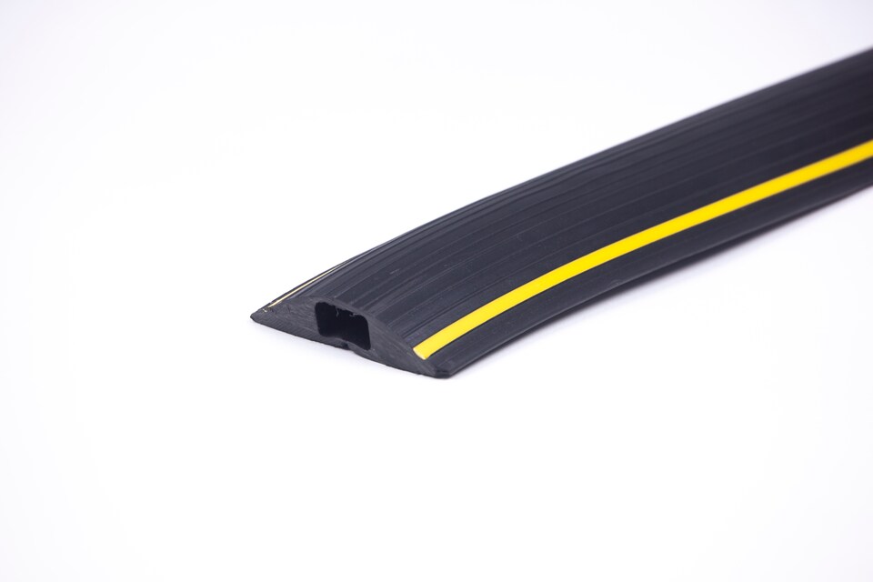 image 1 of The Ramp People 3m Floor Cable Protector 1 Channel 15mm x 5mm Black & Yellow Rubber
