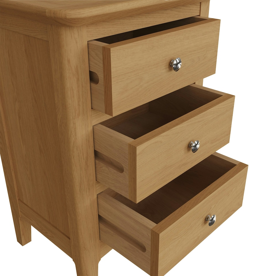 image 1 of Newark Ash 3 Drawer Bedside
