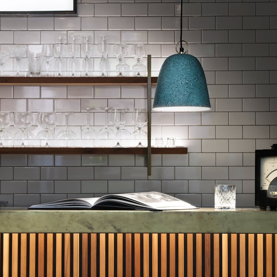 image 1 of ValueLights Contemporary Speckled Green Dome Ceiling Pendant Light Fitting | Green