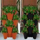 image 1 of Trio Stackable Stacking Strawberry Planter Plant Flower Pot Herb Garden Patio UK Black