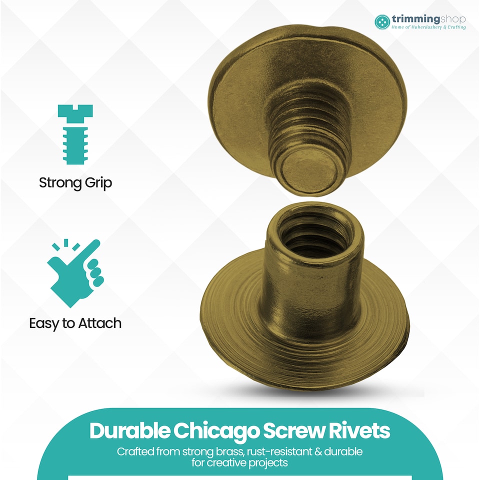 image 1 of 9x13MM Chicago Screw Rivets Flat Head for DIY Planner- 10 Pcs