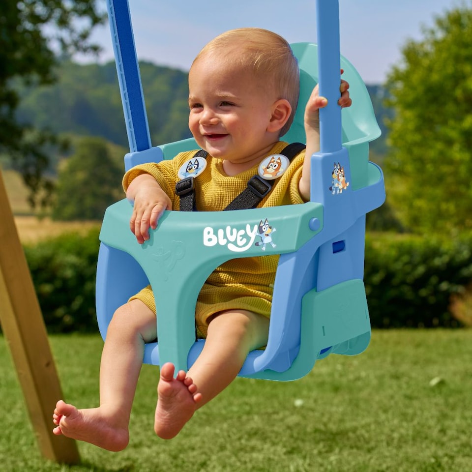 image 1 of TP Forest Wooden Single Swing with Bluey Quadpod - FSC® certified