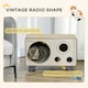 image 4 of PawHut Cat Scratcher Board Radio Shape Cardboard with Catnip, Natural Wood