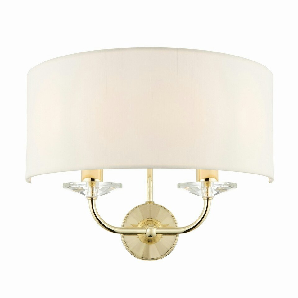 Nixon 2 Light Indoor Candle Wall Light Brass, E14