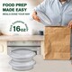 image 3 of 16oz Round White Plastic Meal Prep Containers With Lid BPA Free Food Storage Box 50pc