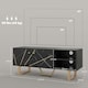 image 3 of HOMCOM TV Unit for Living Room, TV Stand, Black Marble