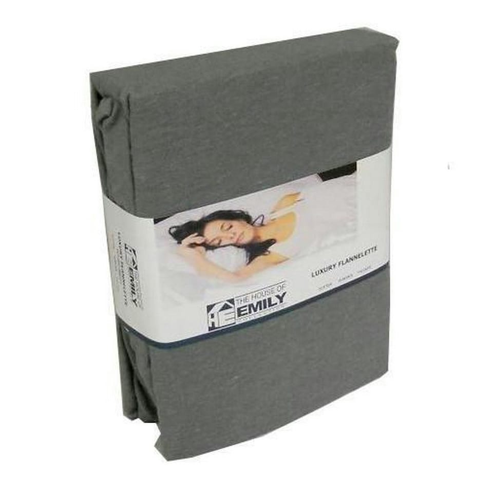 image 1 of Belledorm Brushed Cotton Extra Deep Fitted Sheet - Charcoal - Double