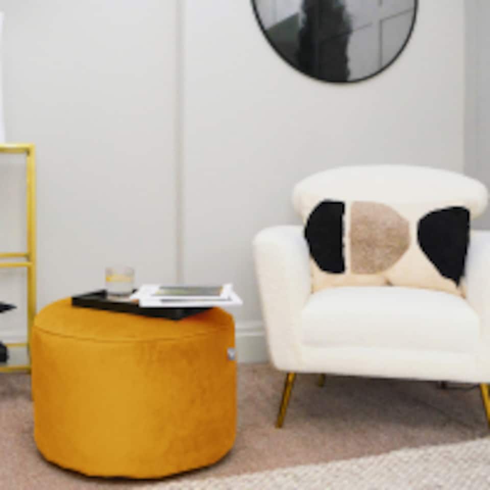 image 1 of rucomfy Velvet Pouffe - Indoor Bean Bag Footstool