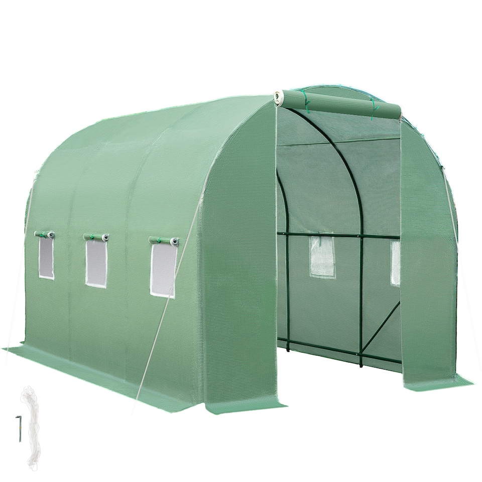 image 1 of Greenhouse - polytunnel with 6 windows, 343 x 200 x 200 cm