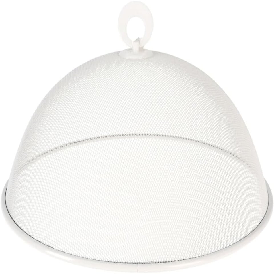 image 1 of Large Round Metal Mesh Food Cover Cake Dome Protector Outdoors Reusable Lid | Multi | Multicoloured | 1 of each colour