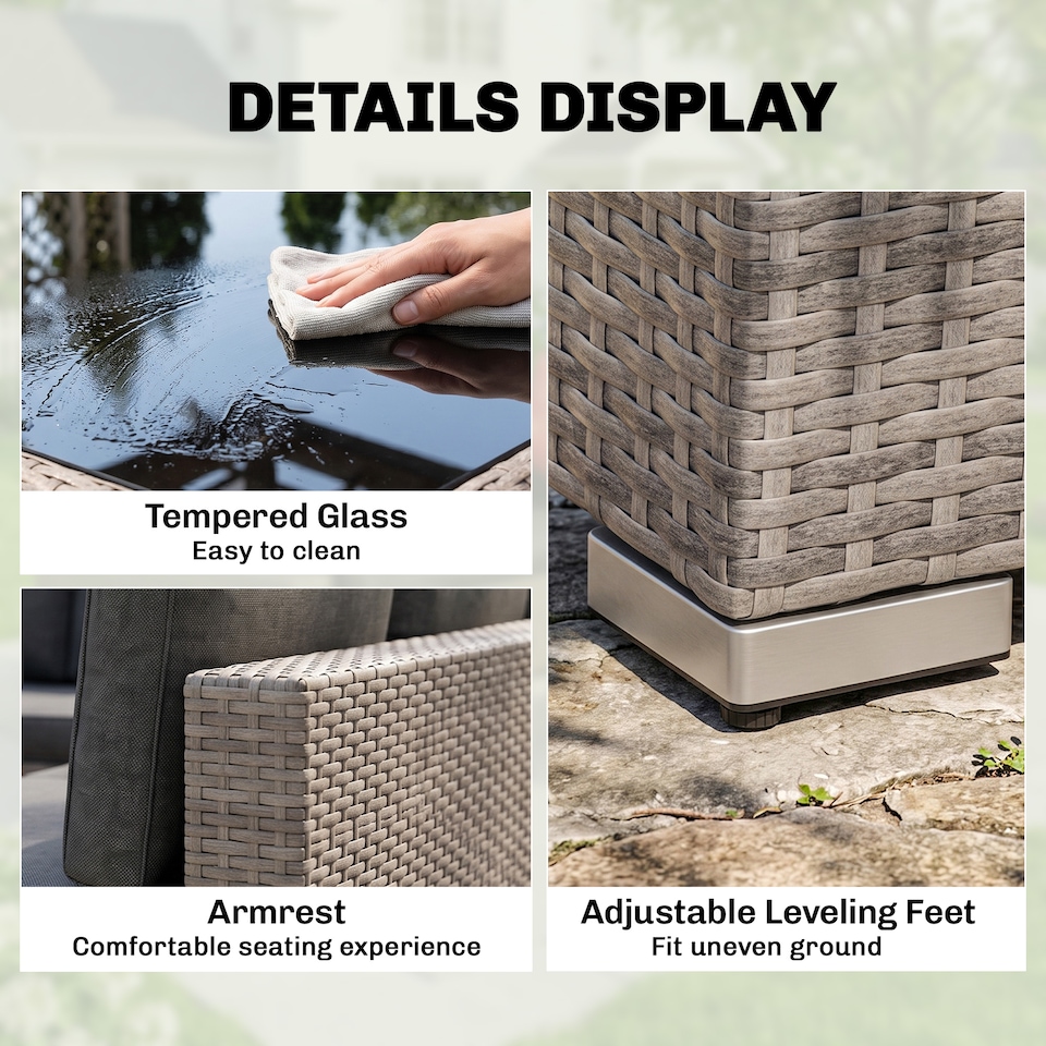 image 1 of Outsunny 4 PCS Patio PE Rattan Wicker Sofa Conservatory Outdoor Furniture Set