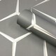 image 1 of Belgravia Harper Geometric Wallpaper - Silver/Grey - 10m x 53cm Silver