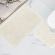 image 2 of Ribbed Bath Mat Set in Cream Beige | Cream | Cream
