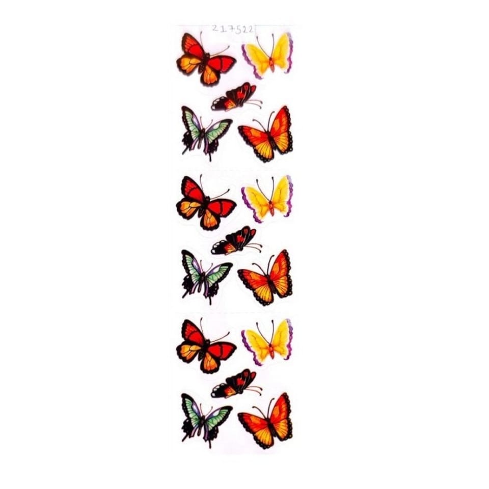 Amscan Butterfly Sticker Sheet - Multicoloured - One Size