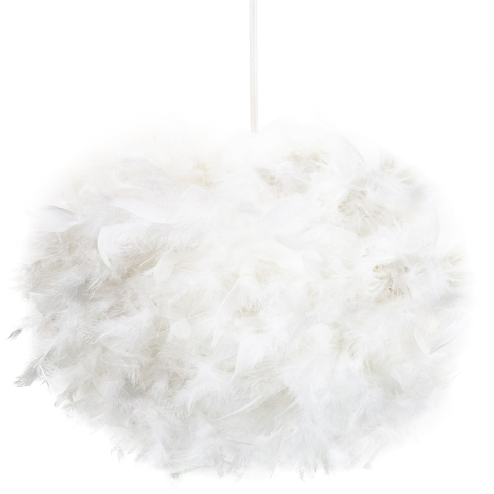 image 1 of Eye-Catching and Designer Small White Feather Decorated Pendant Lighting Shade